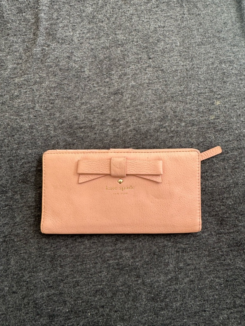 kate spade New York Pink Bow Zip-Around Wallet